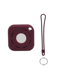 Tracker Anti-Lost Silicone Case For Airtag, Color: Coffee Brown+Lanyard+Key Ring