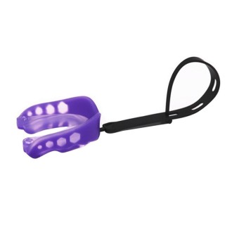 Mouthguard Braces Boxing Taekwondo Combat Protective Gear With Lanyard, Style: Large (Purple)