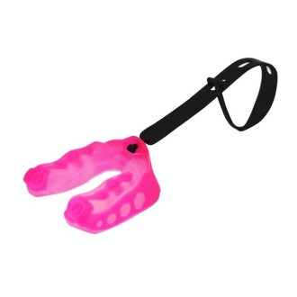 Mouthguard Braces Boxing Taekwondo Combat Protective Gear With Lanyard, Style: Large (Pink)