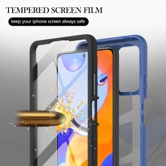 For Xiaomi Redmi Note 11 Pro 5G / 4G Foreign Starry Sky Solid Color Series PC + TPU Phone Case with PET Film(Blue)