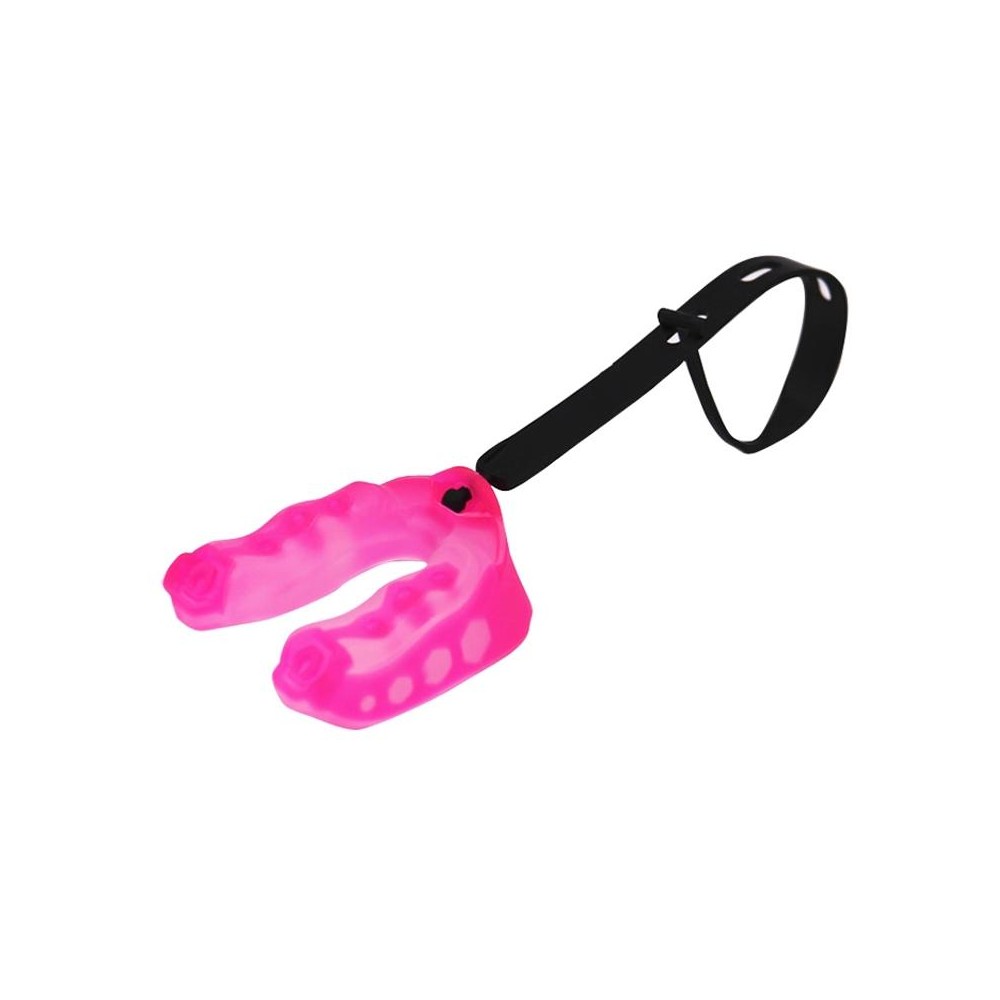 Mouthguard Braces Boxing Taekwondo Combat Protective Gear With Lanyard, Style: Medium (Pink)