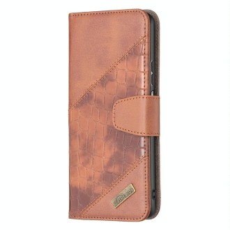 For Xiaomi Redmi Note 11 Pro International Matching Color Crocodile Texture Leather Case(Brown)