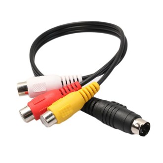 4-pin S-Video TV to RCA Converter AV female Cable Adapter, Length: 20cm