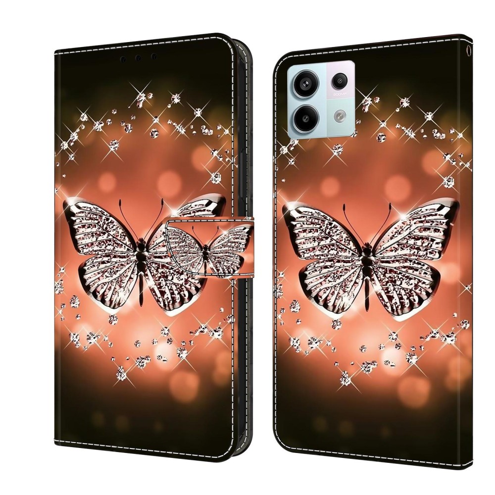 For Xiaomi Redmi Note 13 Pro 5G Crystal 3D Shockproof Protective Leather Phone Case(Crystal Butterfly)