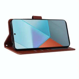 For Xiaomi Redmi Note 13 Pro 5G Multifunctional Horizontal Flip Leather Phone Case with Three Card Slot(Brown)