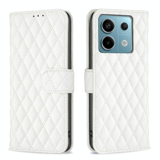 For Xiaomi Redmi Note 13 Pro Diamond Lattice Wallet Leather Flip Phone Case(White)