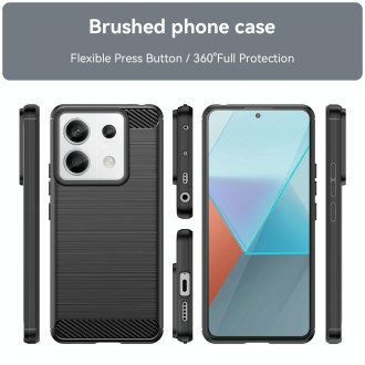 For Xiaomi Redmi Note 13 Pro Brushed Texture Carbon Fiber TPU Phone Case(Black)