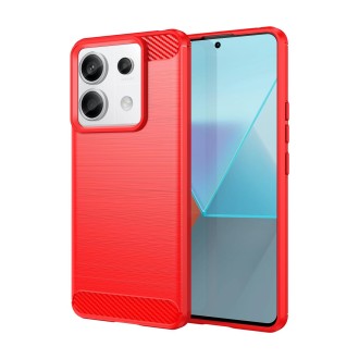 For Xiaomi Redmi Note 13 Pro Brushed Texture Carbon Fiber TPU Phone Case(Red)