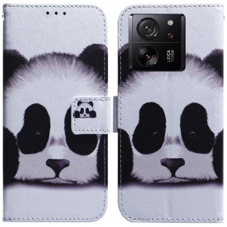 For Xiaomi 13T / 13T Pro / Redmi K60 Ultra Coloured Drawing Flip Leather Phone Case(Panda)