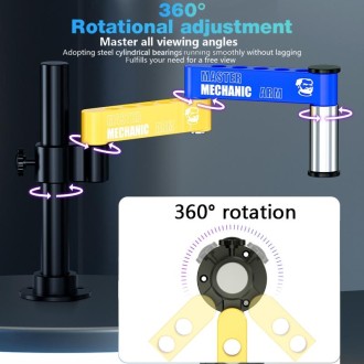 Mechanic 360 Rotation Swing Arm Universal Aluminum Alloy Microscope Bracket, Model:M2