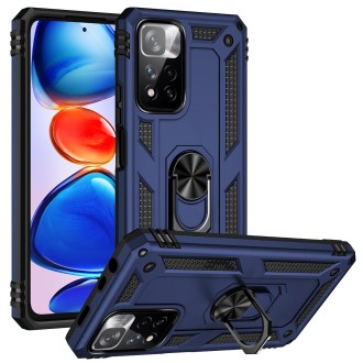 For Xiaomi Redmi Note 11 Pro 5G Shockproof TPU + PC Phone Case with 360 Degree Rotating Holder(Blue)