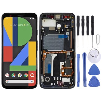 Original LCD Screen for Google Pixel 4 Digitizer Full Assembly with Frame (Black)