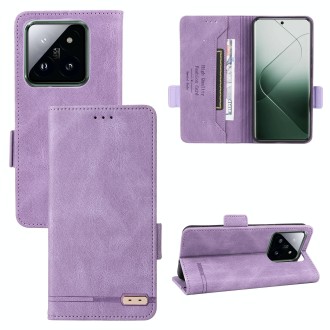 For Xiaomi 14 Pro Magnetic Clasp Leather Phone Case(Purple)