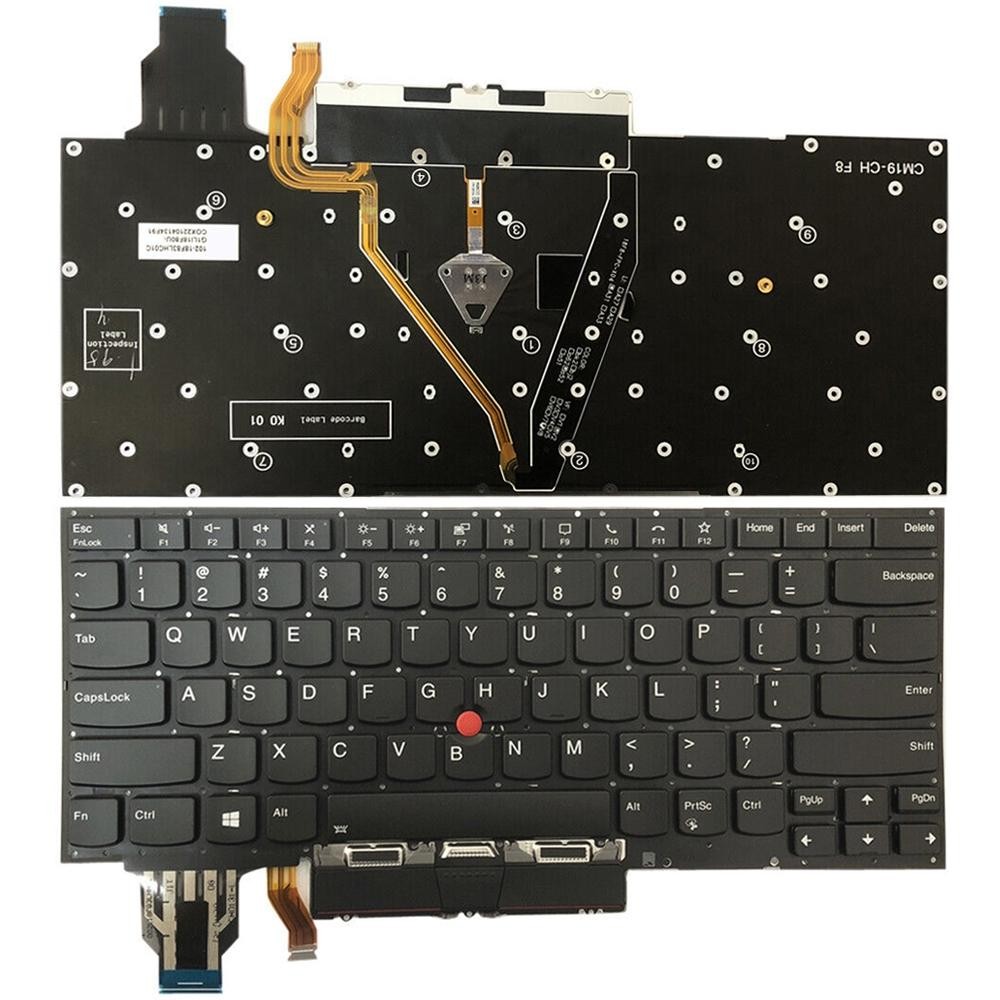 For Lenovo ThinkPad X1 Yoga 5th Gen 20UB US Version Backlight Laptop Keyboard with Touchpad Button(Dark Grey)