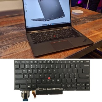 For Lenovo ThinkPad X1 Yoga 5th Gen 20UB US Version Backlight Laptop Keyboard with Touchpad Button(Dark Grey)