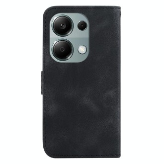 For Xiaomi Redmi Note 13 Pro 4G 7-shaped Embossed Leather Phone Case(Black)