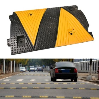 Triangle Yellow Plastic Two-in-one Speed Bump, Size: 50x35x5cm