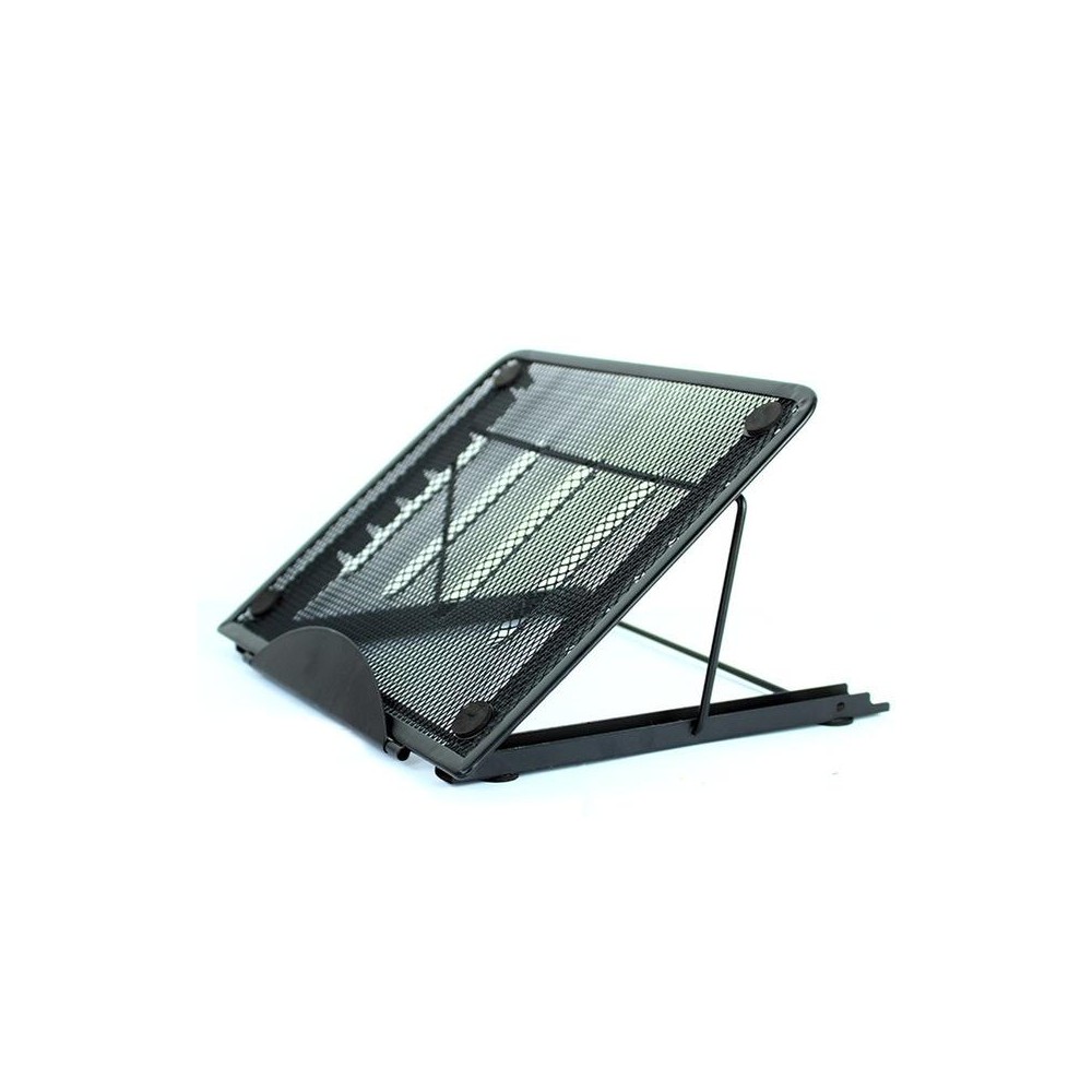 Portable Desktop Folding Cooling Metal Mesh Adjustable Ventilated Holder(Black)