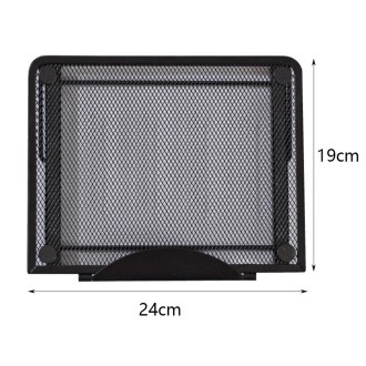 Portable Desktop Folding Cooling Metal Mesh Adjustable Ventilated Holder(Black)