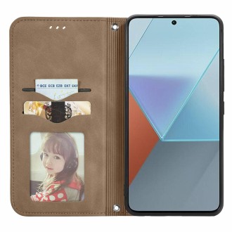 For Xiaomi Redmi Note 13 Pro 5G Retro Skin Feel Magnetic Flip Leather Phone Case(Brown)