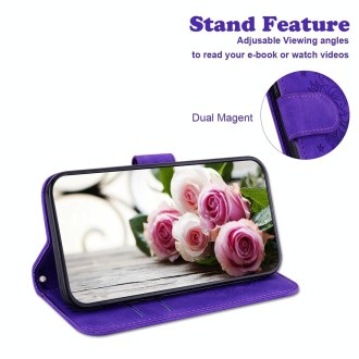 For Xiaomi Redmi Note 13 Pro 5G Butterfly Rose Embossed Leather Phone Case(Purple)