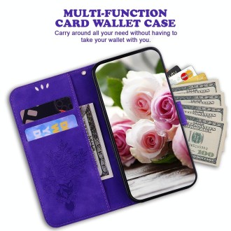 For Xiaomi Redmi Note 13 Pro 5G Butterfly Rose Embossed Leather Phone Case(Purple)