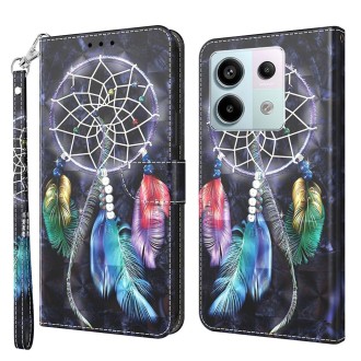 For Xiaomi Redmi Note 13 Pro 5G 3D Painted Pattern Leather Phone Case(Colorful Dreamcatcher)