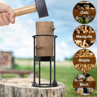 Cross Firewood Kindling Splitter Manual Log Splitter with Carbon Steel Cutter Head, Model: Large C Type