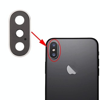 Rear Camera Lens Ring for iPhone X(Silver)