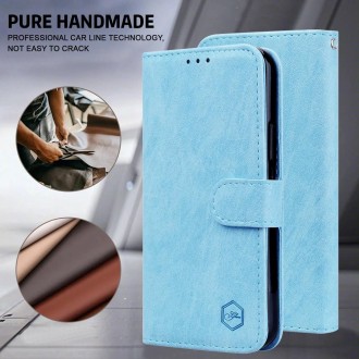 For Xiaomi Redmi Note 13 Pro 5G Skin Feeling Oil Leather Texture PU + TPU Phone Case(Light Blue)