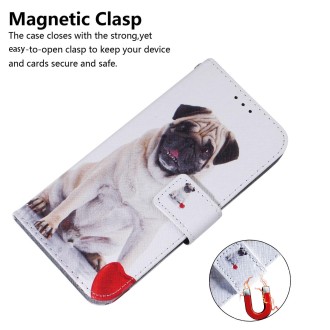 For Xiaomi Redmi Note 13 Pro 4G Coloured Drawing Flip Leather Phone Case(Pug)