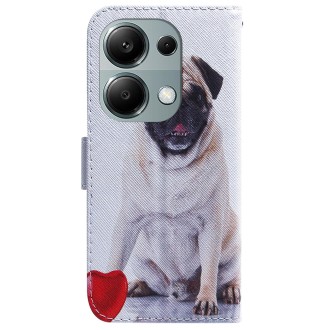 For Xiaomi Redmi Note 13 Pro 4G Coloured Drawing Flip Leather Phone Case(Pug)