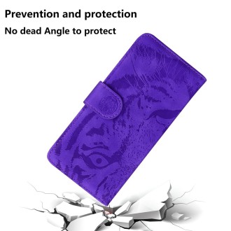 For Xiaomi Redmi Note 13 Pro 5G Tiger Embossing Pattern Leather Phone Case(Purple)