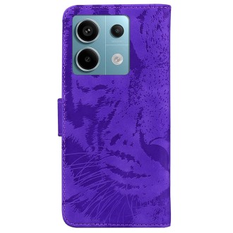 For Xiaomi Redmi Note 13 Pro 5G Tiger Embossing Pattern Leather Phone Case(Purple)