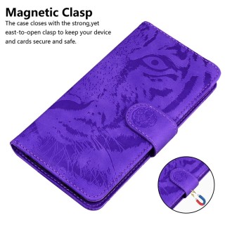 For Xiaomi Redmi Note 13 Pro 5G Tiger Embossing Pattern Leather Phone Case(Purple)