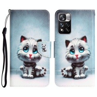 For Xiaomi Redmi Note 11 Pro 5G Colored Drawing Leather Phone Case(Blue Eyes)