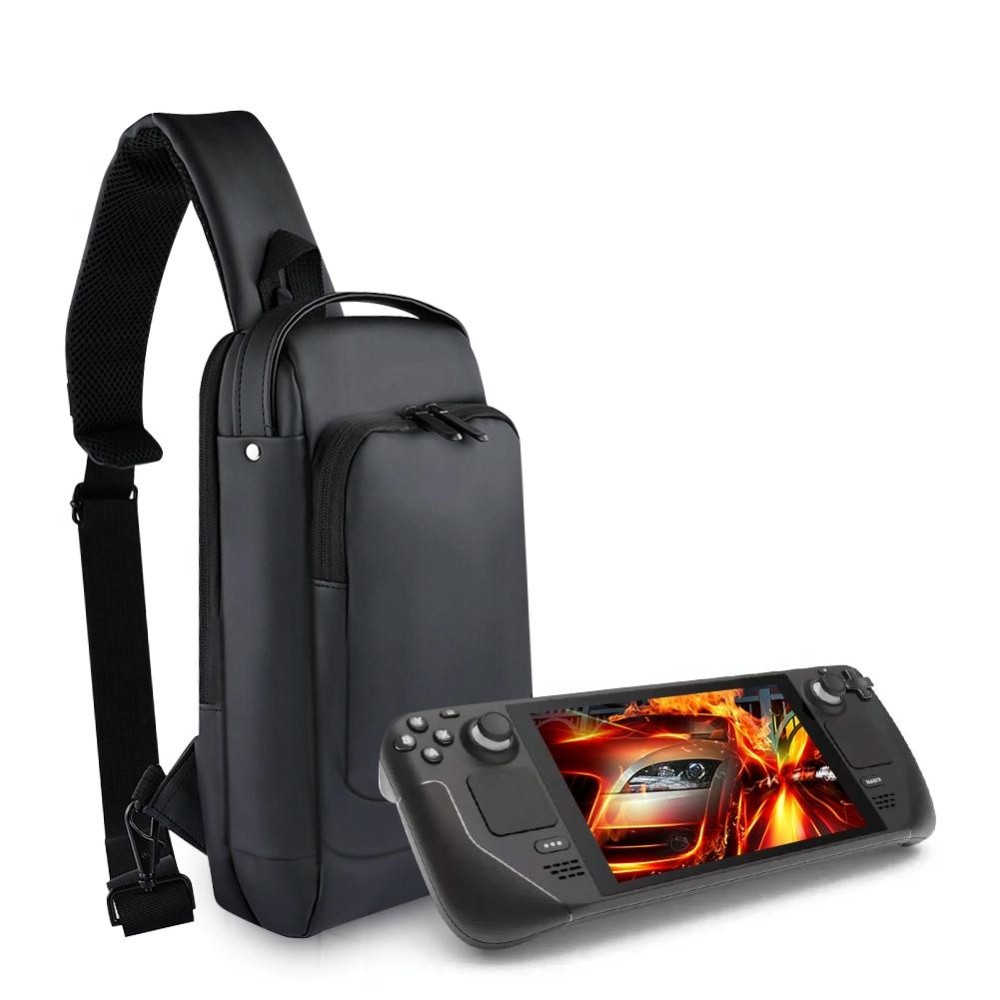 For Steam Deck Game Console Crossbody Bag Shoulder Carry Bag Chest Bag(Black)