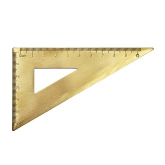 Brass Retro Drawing Ruler Measuring Tools, Model: 0-10cm Right Angle Triangle Ruler