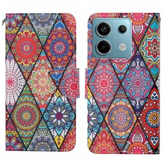 For Xiaomi Redmi Note 13 Pro Colored Drawing Pattern Leather Phone Case(Diamond Totem)