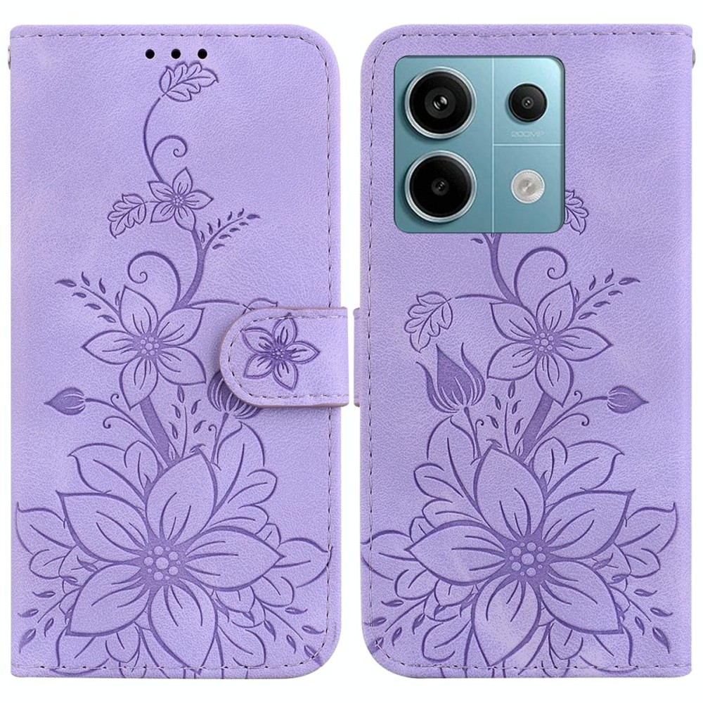 For Xiaomi Redmi Note 13 Pro 5G Lily Embossed Leather Phone Case(Purple)