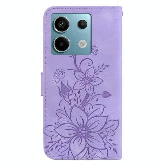 For Xiaomi Redmi Note 13 Pro 5G Lily Embossed Leather Phone Case(Purple)