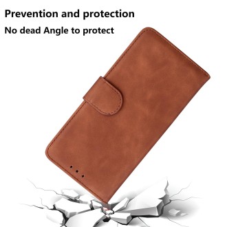 For Xiaomi Redmi Note 13 Pro 4G Skin Feel Pure Color Flip Leather Phone Case(Brown)