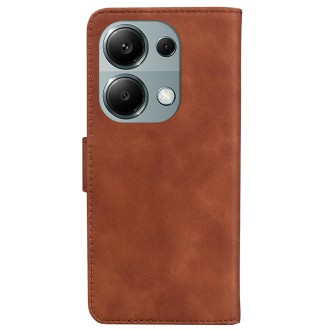 For Xiaomi Redmi Note 13 Pro 4G Skin Feel Pure Color Flip Leather Phone Case(Brown)