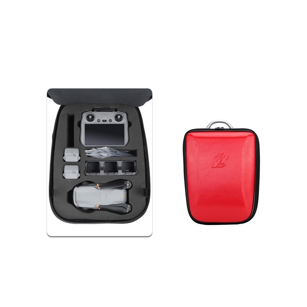 For DJI AIR 3 Hard Shell Storage Bag Portable Protective Backpack(Red)