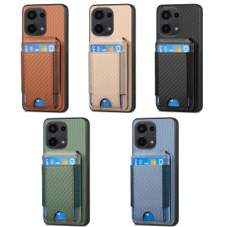 For Xiaomi Redmi Note 13 Pro 5G Carbon Fiber Vertical Flip Wallet Stand Phone Case(Blue)