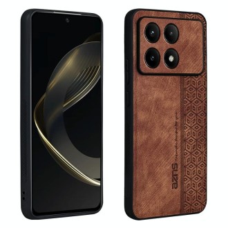 For Xiaomi Redmi K70 AZNS 3D Embossed Skin Feel Phone Case(Brown)