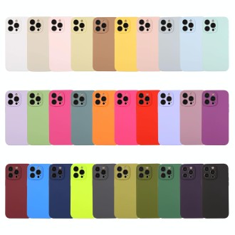 For iPhone 15 Pro Pure Color Liquid Silicone Fine Pore Phone Case(Creamy Yellow)