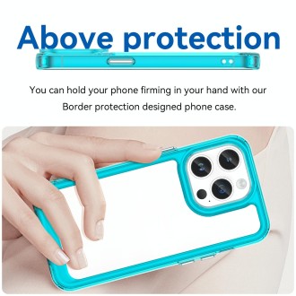 For iPhone 15 Pro Colorful Series Acrylic + TPU Phone Case(Transparent Blue)