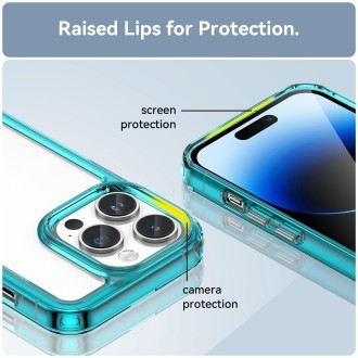 For iPhone 15 Pro Colorful Series Acrylic + TPU Phone Case(Transparent Blue)