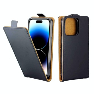 For iPhone 15 Vertical Flip Leather Phone Case with Card Slot(Black)